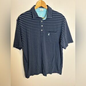 Johnnie-O Hangin out Polo Shirt Size M Striped Old Money Lightweight